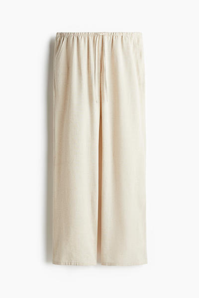 Straight drawstring trousers
