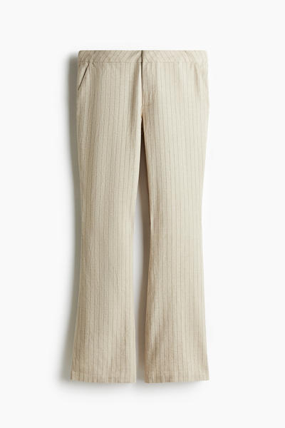 Pinstripe linen-blend trousers