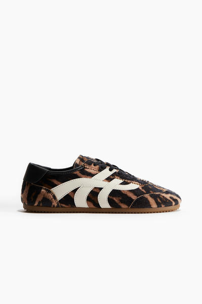 Beige Tiger Stripe Sneakers