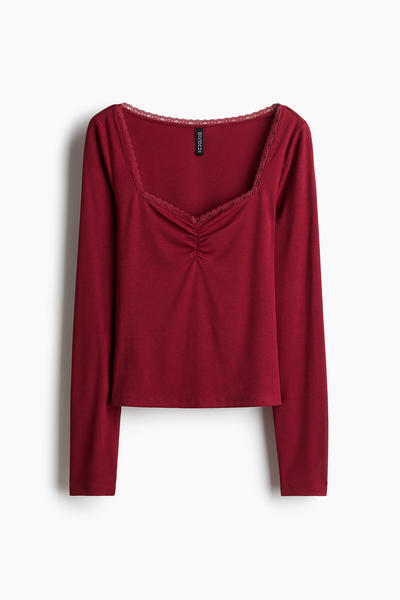 Ribbed lace top