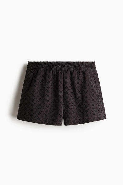 High-Waisted Broderie Shorts