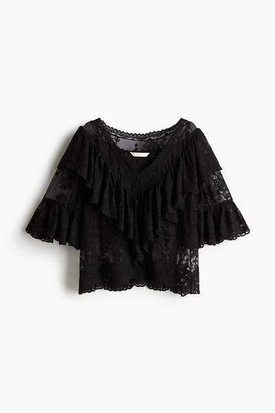 Lace ruffle blouse