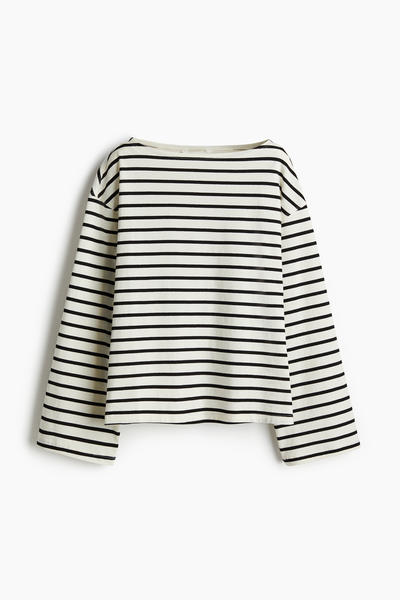 Cotton boat-neck top