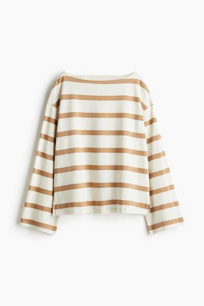 Boat neck cotton top
