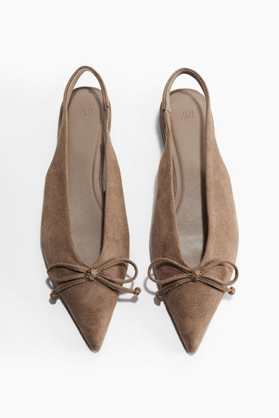 Slingback bow shoes