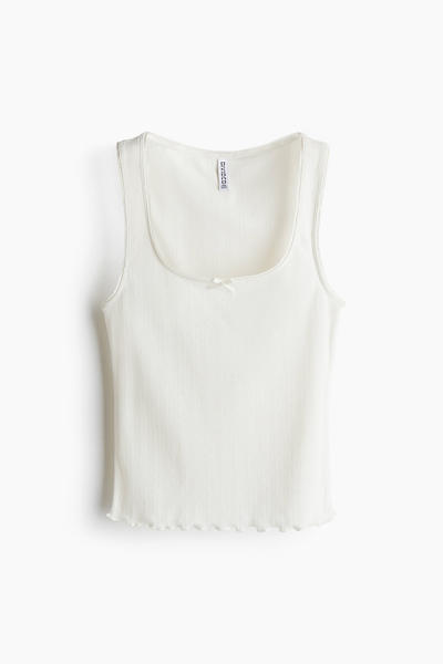 Pointelle knit top