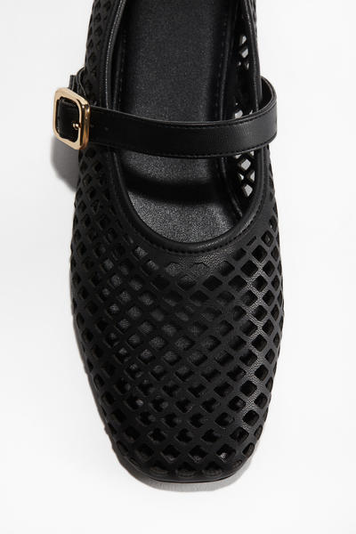 Perforated Mary Jane Ballerinas