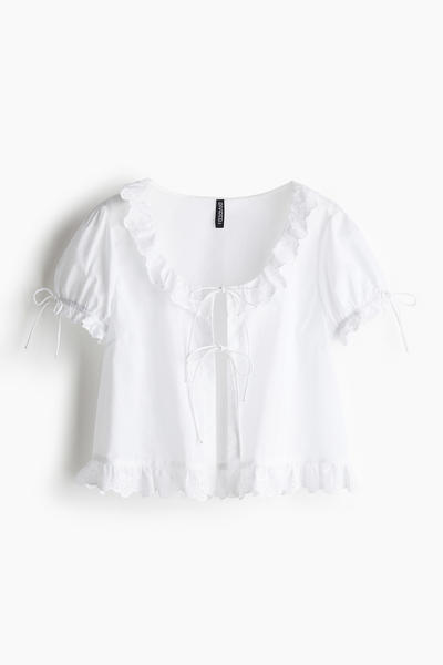 Cotton ruffle blouse