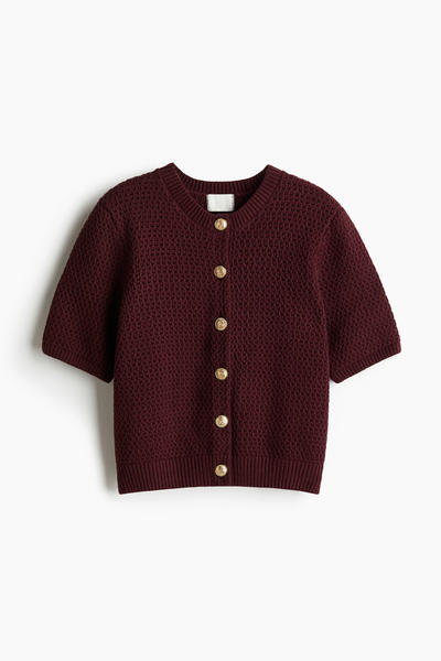 Textured knit cardigan
