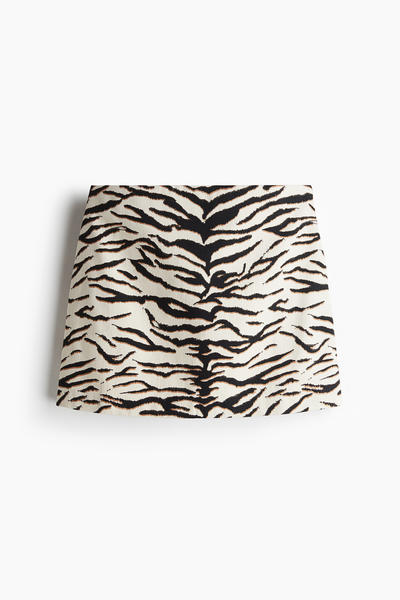 Zebra Twill Miniskirt