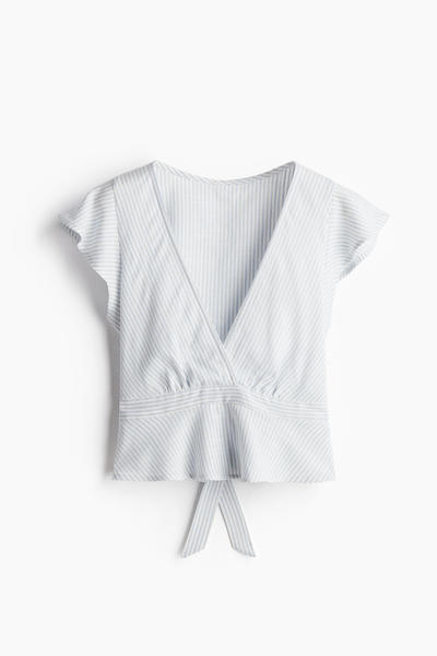Linen-Blend Blouse