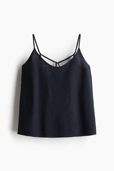 Linen-blend top