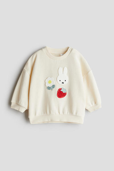 Appliquéd college sweatshirt