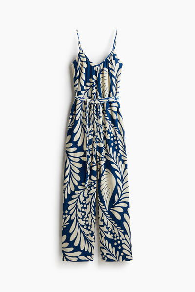 Tie-waist jumpsuit