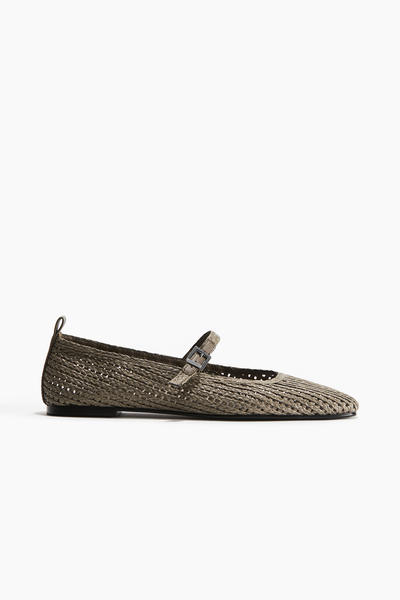 Straw Mary Jane Shoes