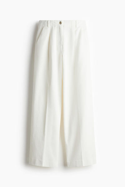 Wide twill trousers