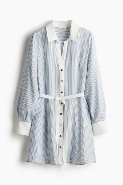 Shirt dress with belt