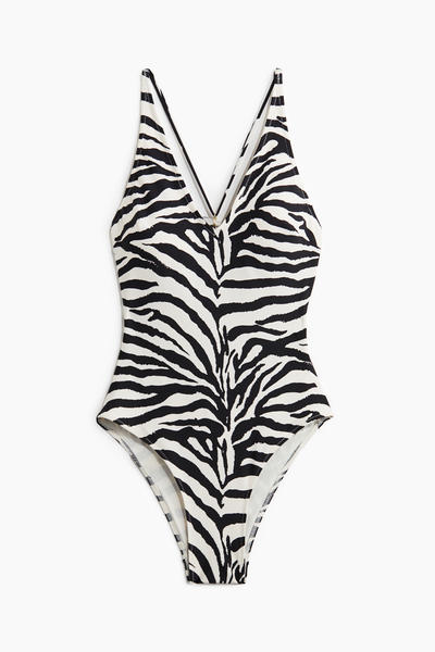 Open-back padded swimsuit