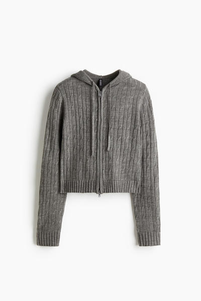 Hooded zip cardigan