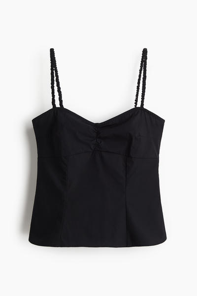 Ruched string strap top