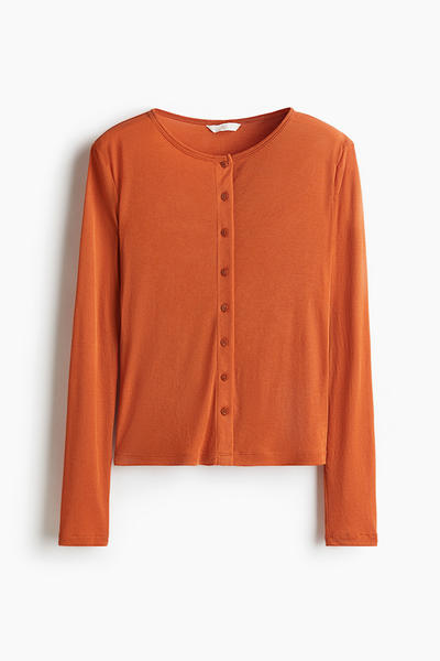 Fine-Knit Button Top
