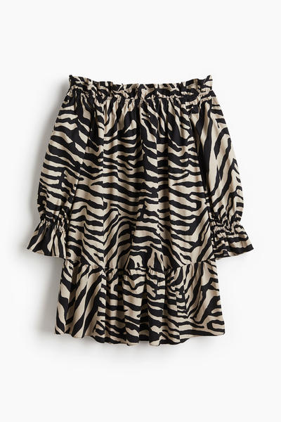 Off-shoulder poplin dress