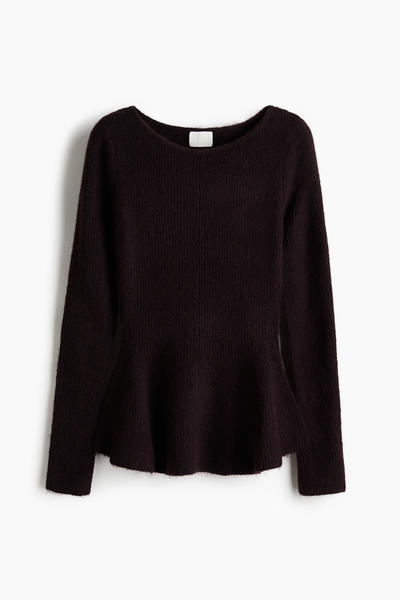 Rib peplum top