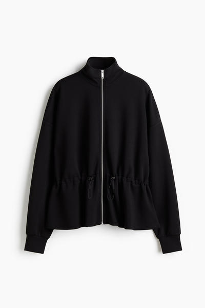Peplum Zip-Through Sweatshirt