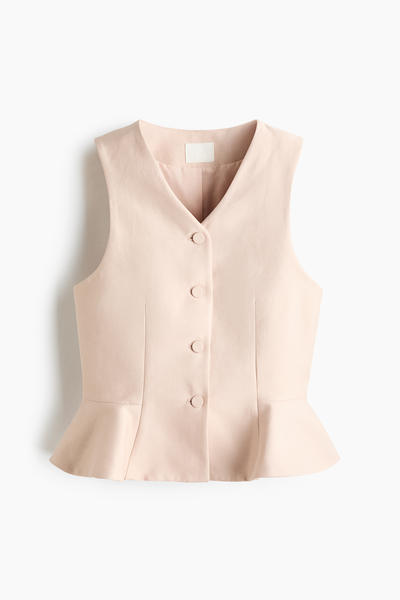 V-neck peplum vest