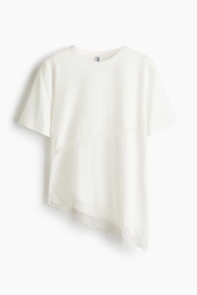 Lace trim T-shirt