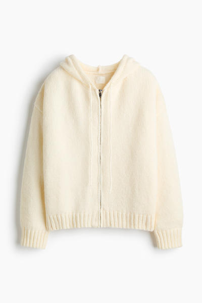 Knitted zip hoodie