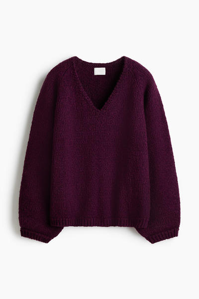 Knitted V-neck Jumper