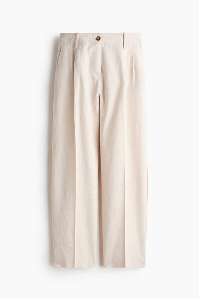 Linen tapered trousers