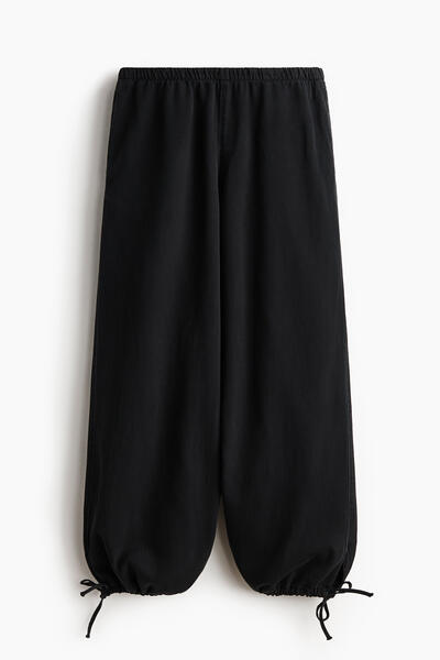 Balloon-leg denim trousers
