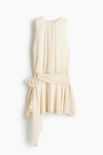 Chiffon tie-detail dress