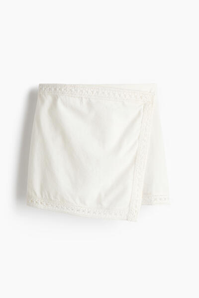 Linen-blend beach skirt