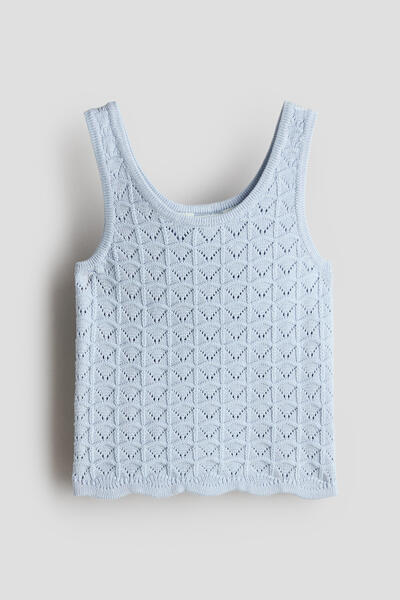 Pointelle Knit Tank Top