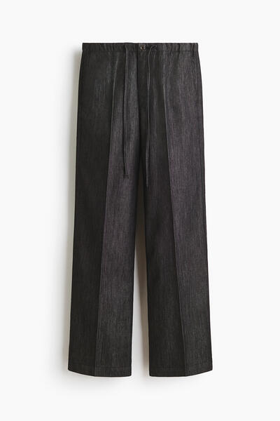 Denim drawstring pants