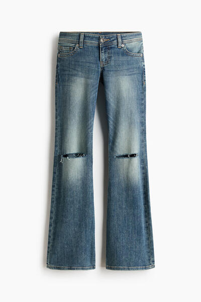 Flared leg ultra low jeans