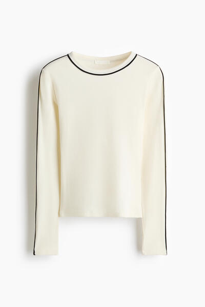 Ribbed jersey top