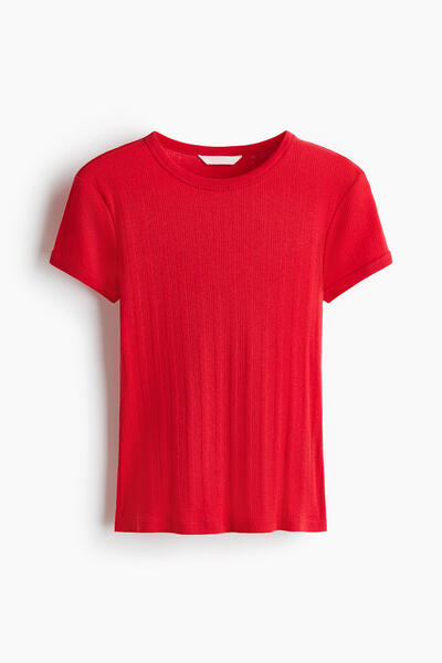 Pointelle Knit T-Shirt