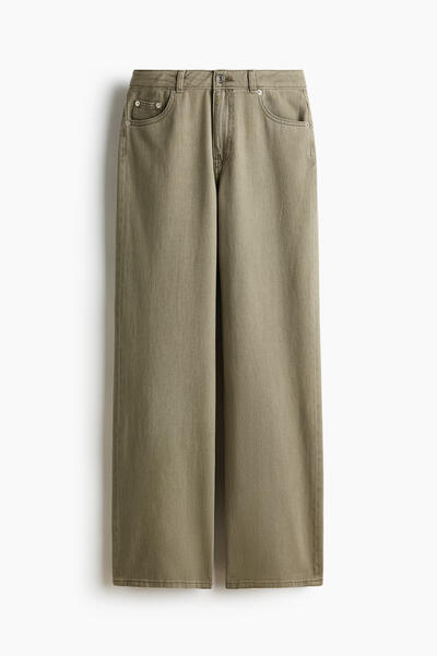 Straight twill trousers