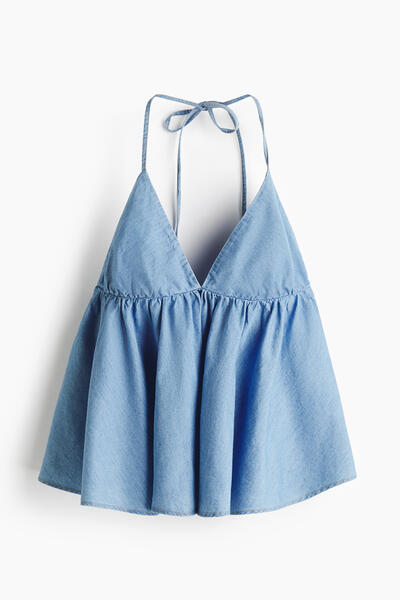 Denim halterneck top