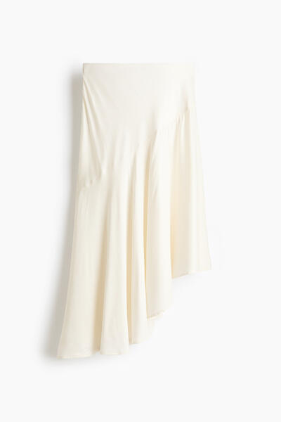 Asymmetric viscose skirt
