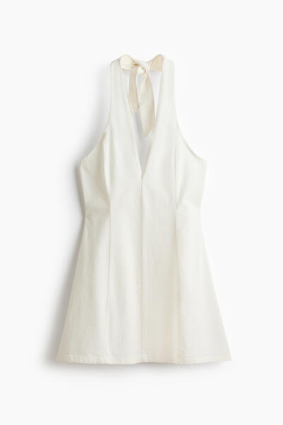Denim halterneck dress