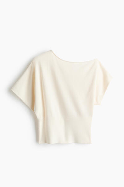 Fine-Knit One-Shoulder Top