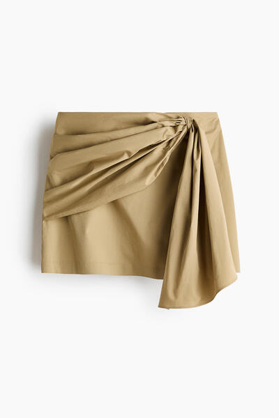 Twill Tie-Detail Skirt