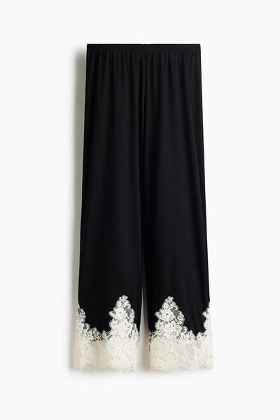 Lace-trim sleep pants