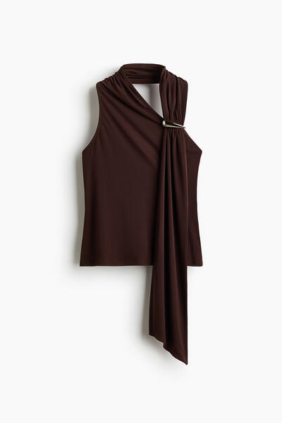 Metal Detail Halterneck Top